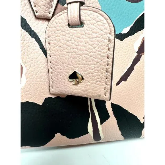 NWT Kate Spade *Eva Paper Rose* Small Top Zip Pink Floral Satchel Purse Bag - Picture 6 of 9